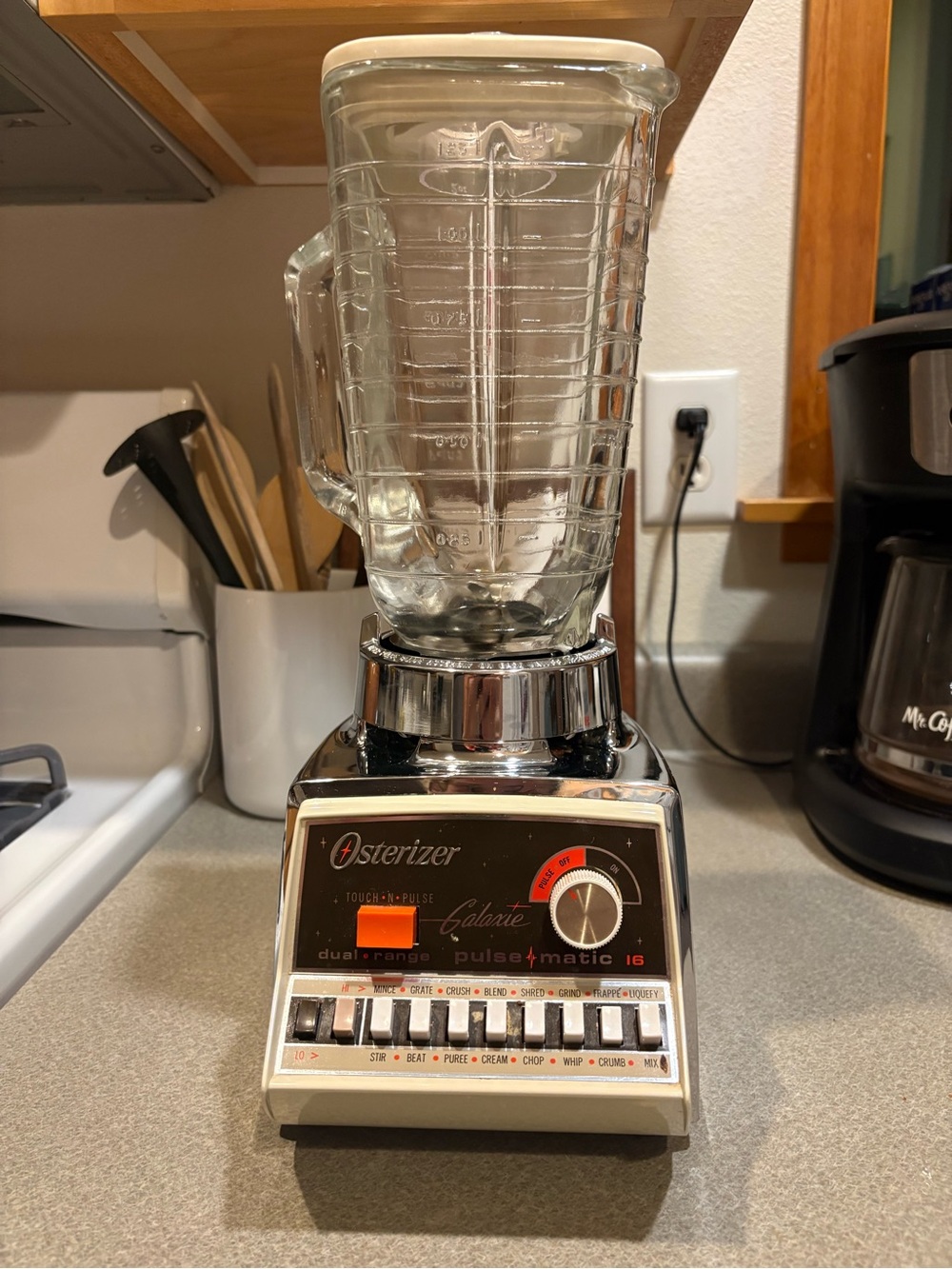 Vintage Oster Galaxie Glass Jar Blender in Clear and Chrome